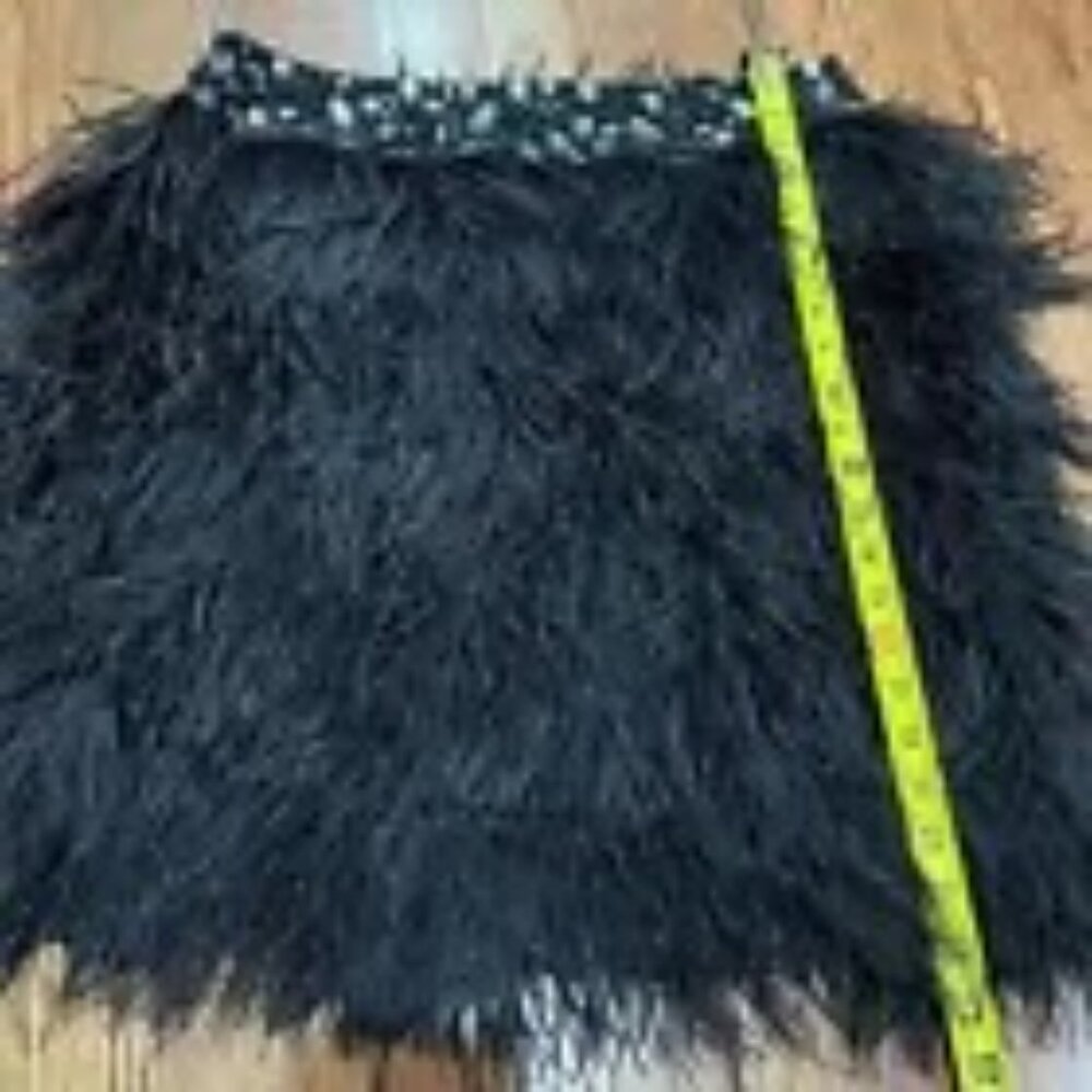 Lafayette 148 New York black feathered skirt size 12 - Picture 5 of 6